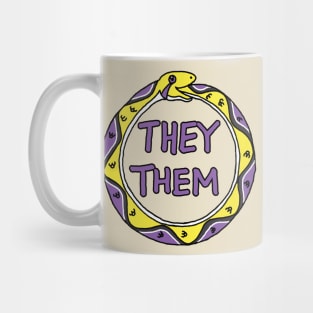 Nonbinary Pride They Them Pronouns Ouroboros Snake Mug